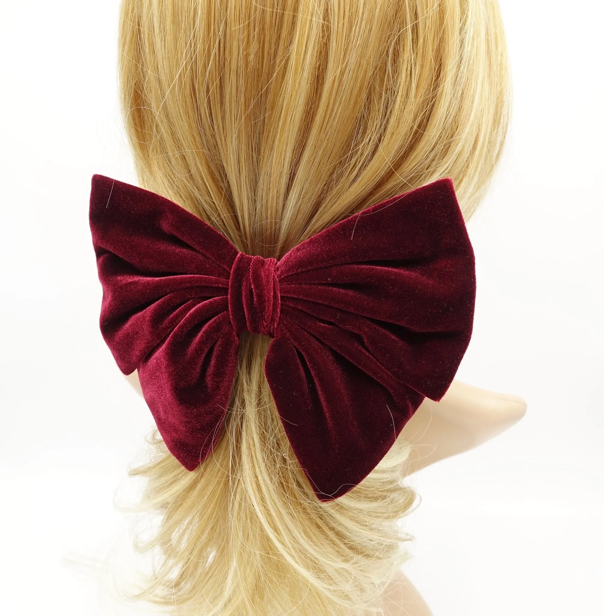 velvet hair bow butterfly big hair bow barrette for women