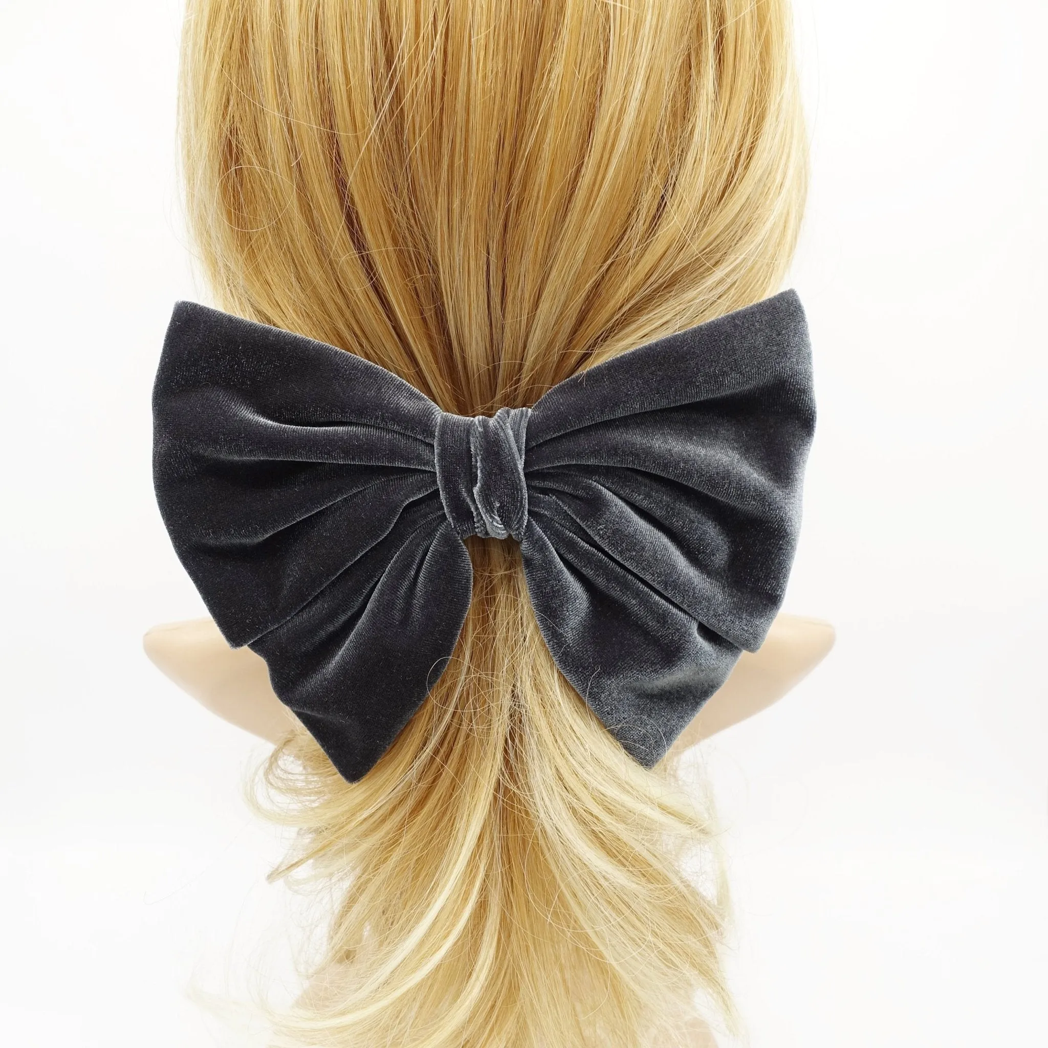 velvet hair bow butterfly big hair bow barrette for women