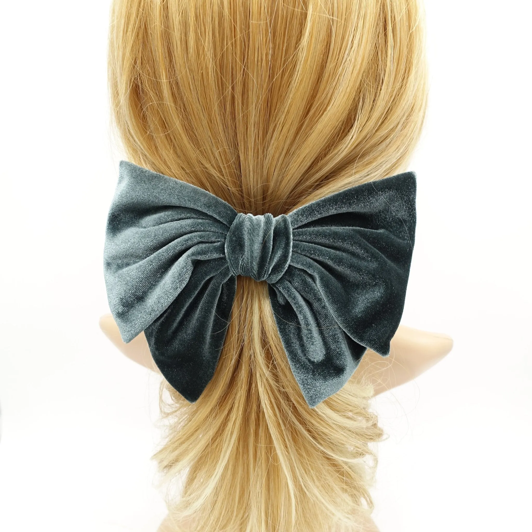 velvet hair bow butterfly big hair bow barrette for women