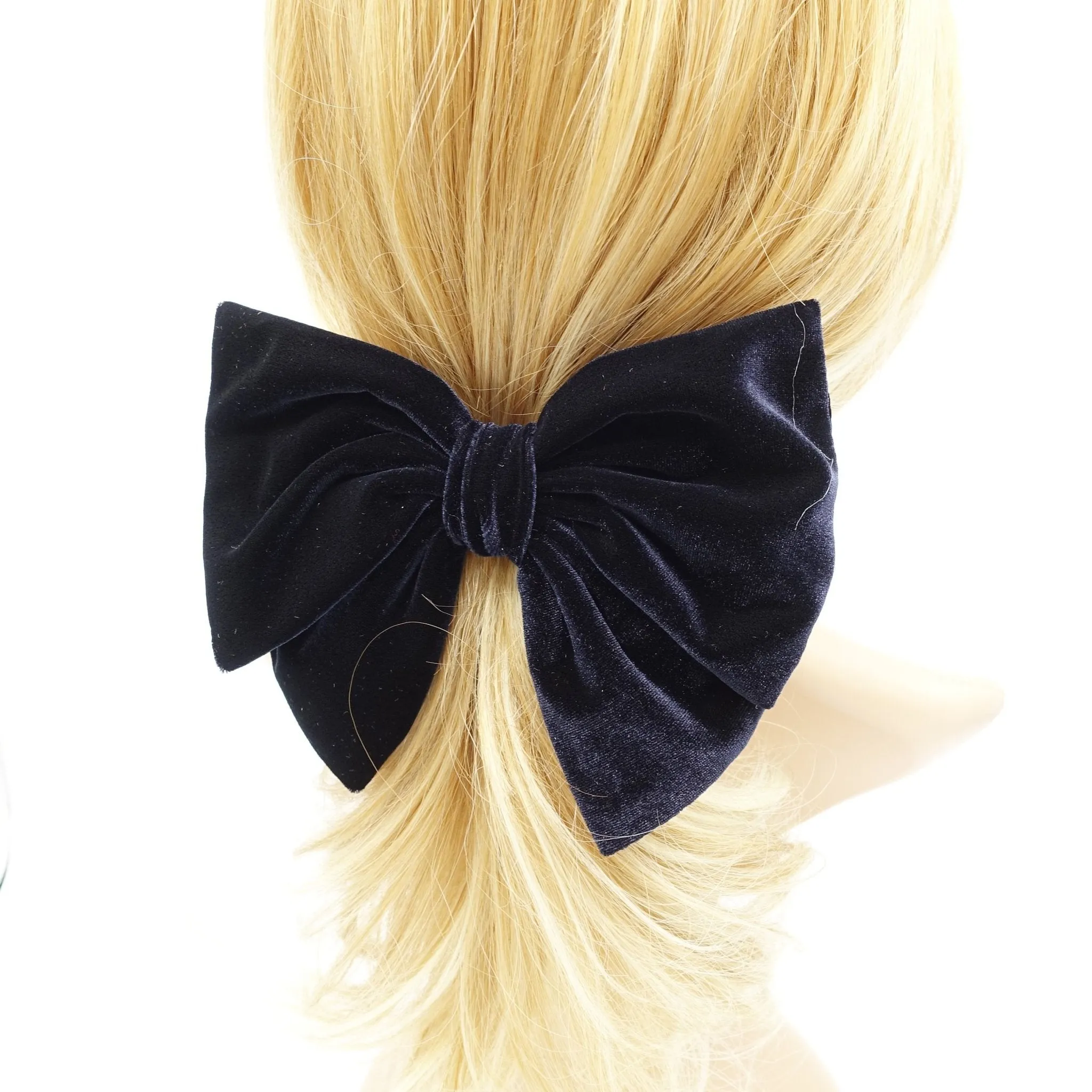 velvet hair bow butterfly big hair bow barrette for women