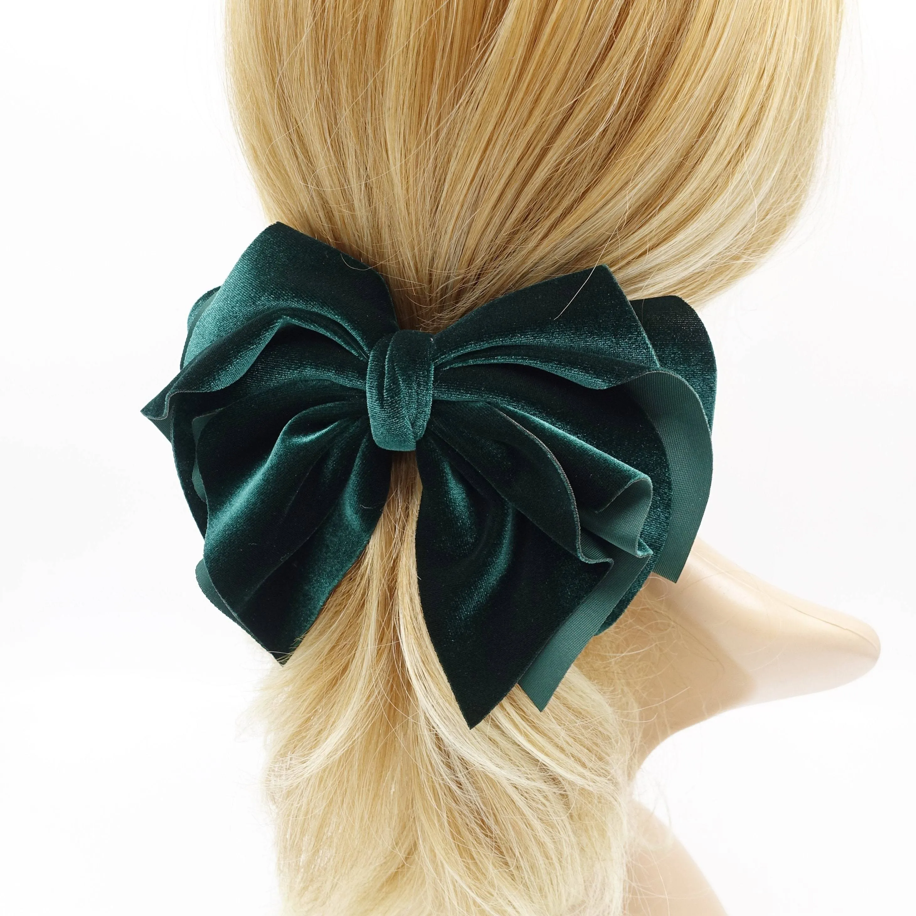 velvet hair bow multi layered hair bow for women