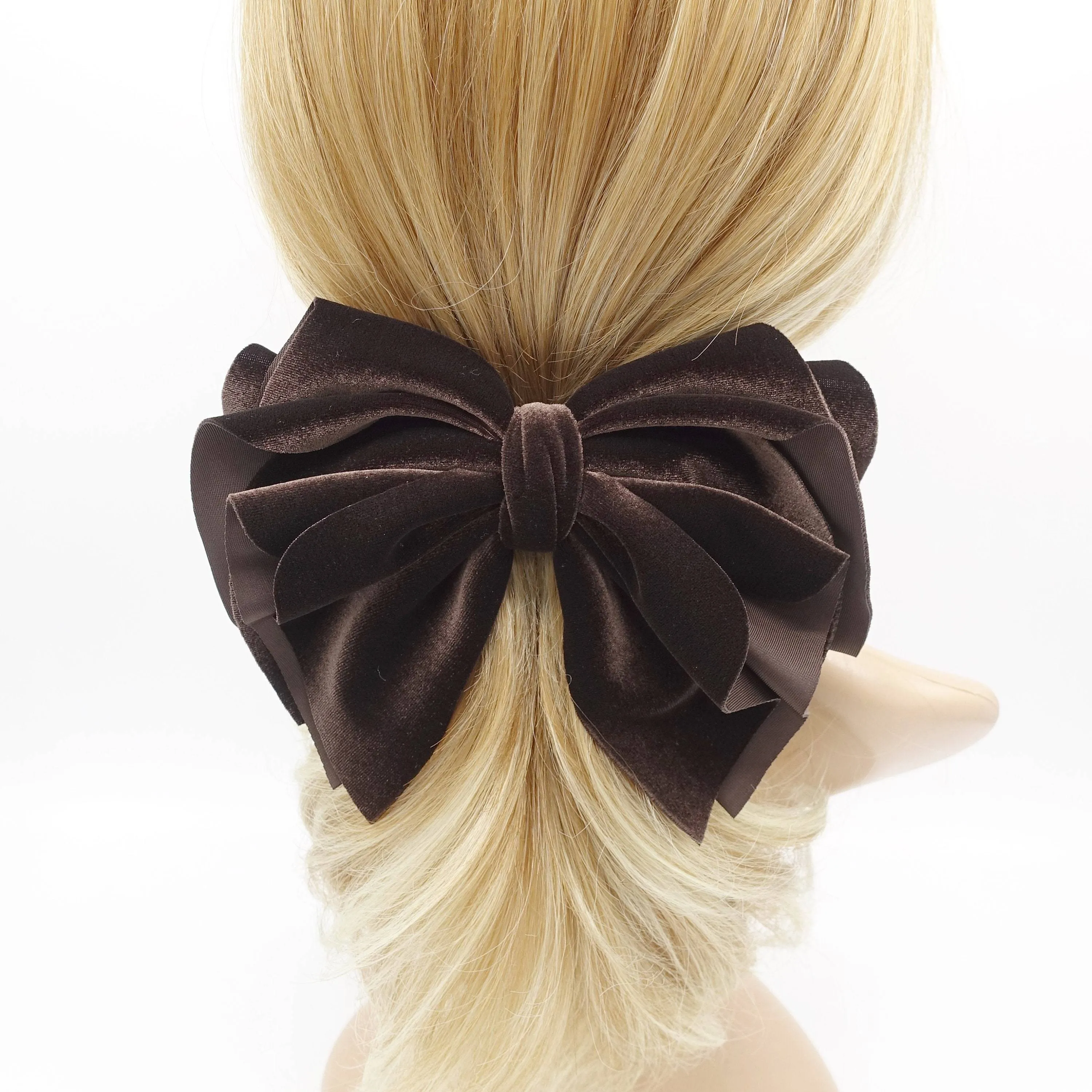 velvet hair bow multi layered hair bow for women