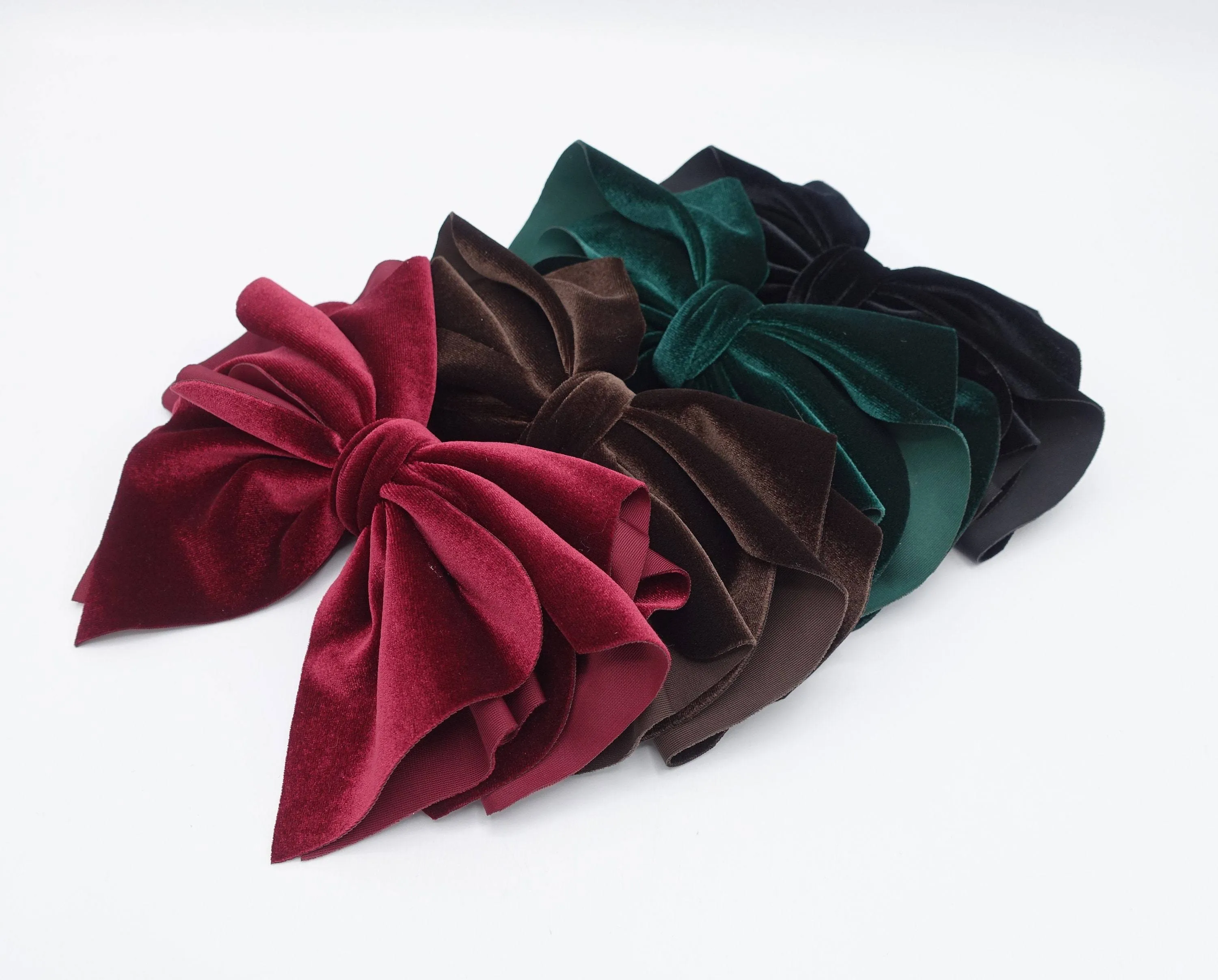 velvet hair bow multi layered hair bow for women