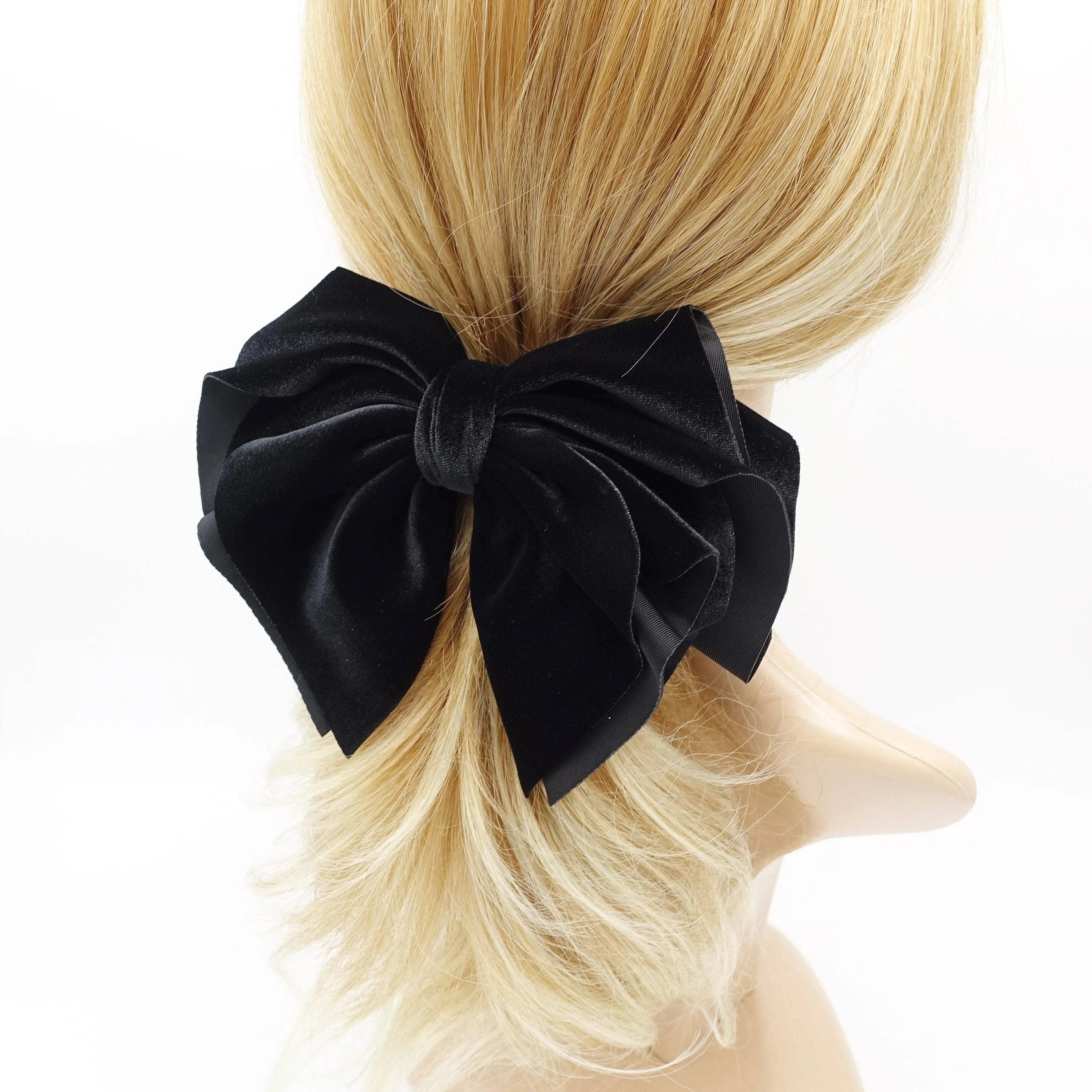 velvet hair bow multi layered hair bow for women