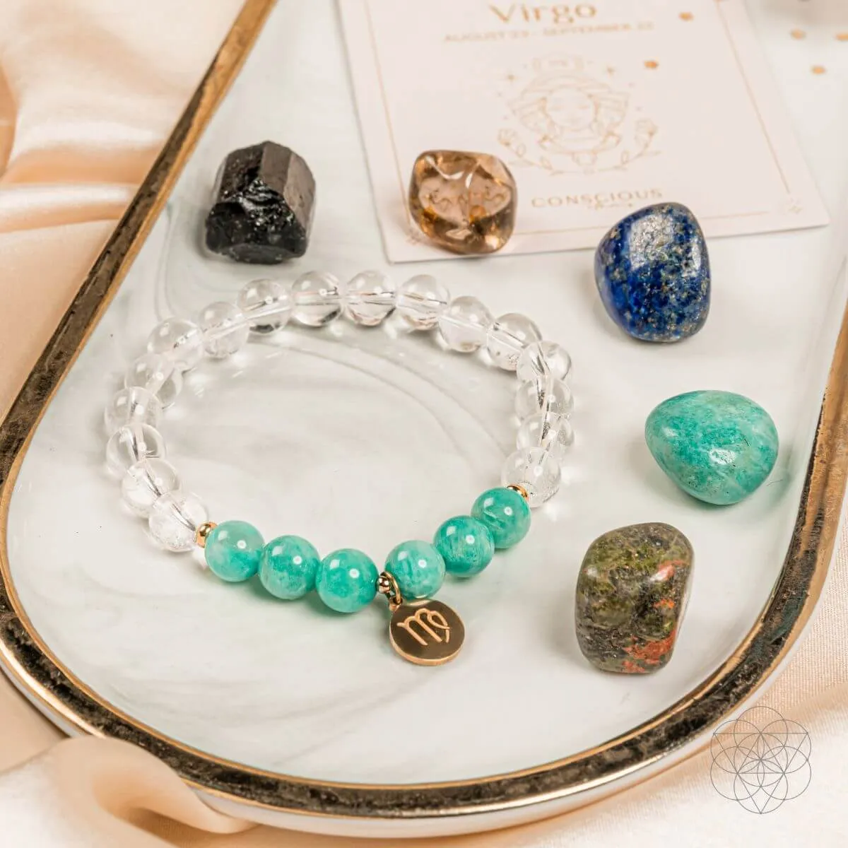 Virgo Bracelet and Crystals Set