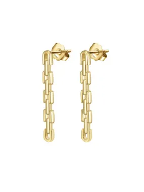 Watch Chain Earrings 18K Gold Plated Dangle Paperclip Dainty Drop Earrings - KESLEY