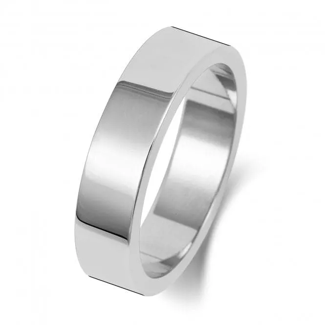 Wedding Band 9K Flat Flat 5 mm -1.45 Wedding  Ring W175WM