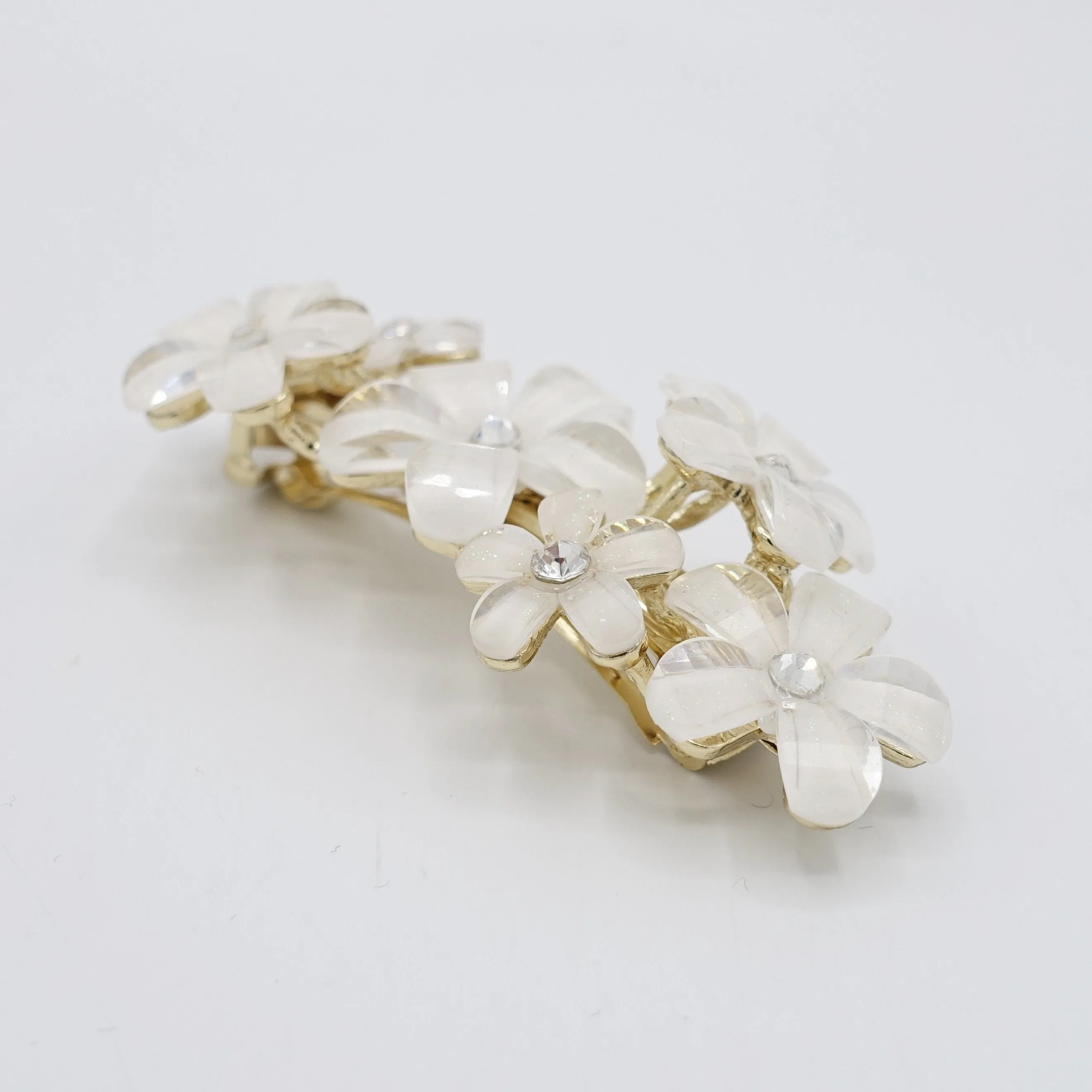 white flower hair barrette