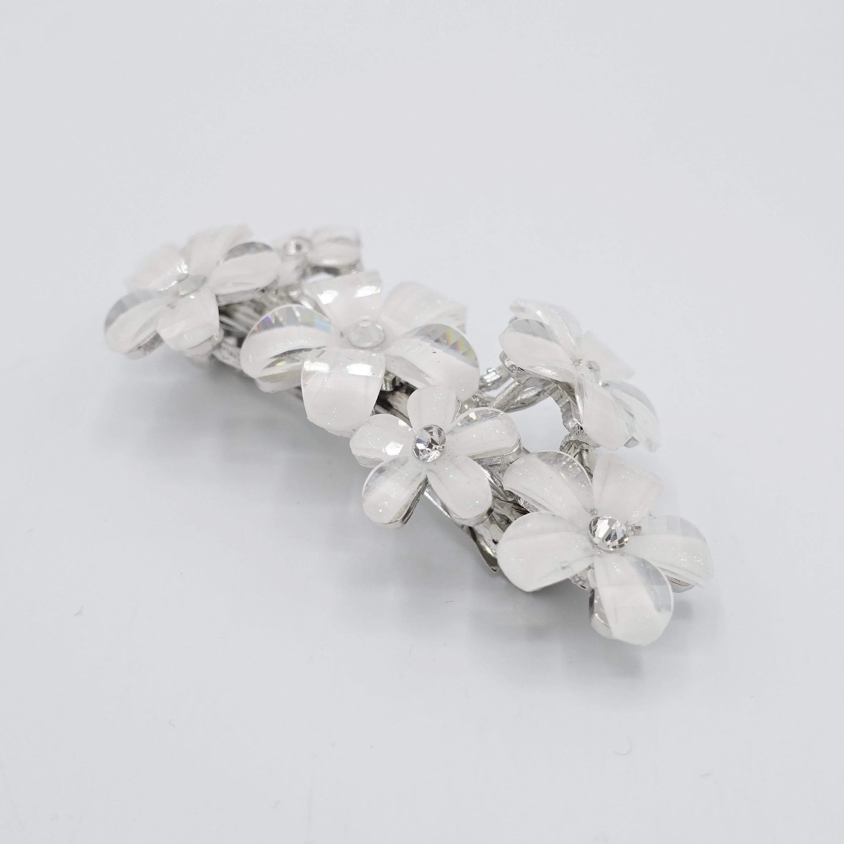 white flower hair barrette