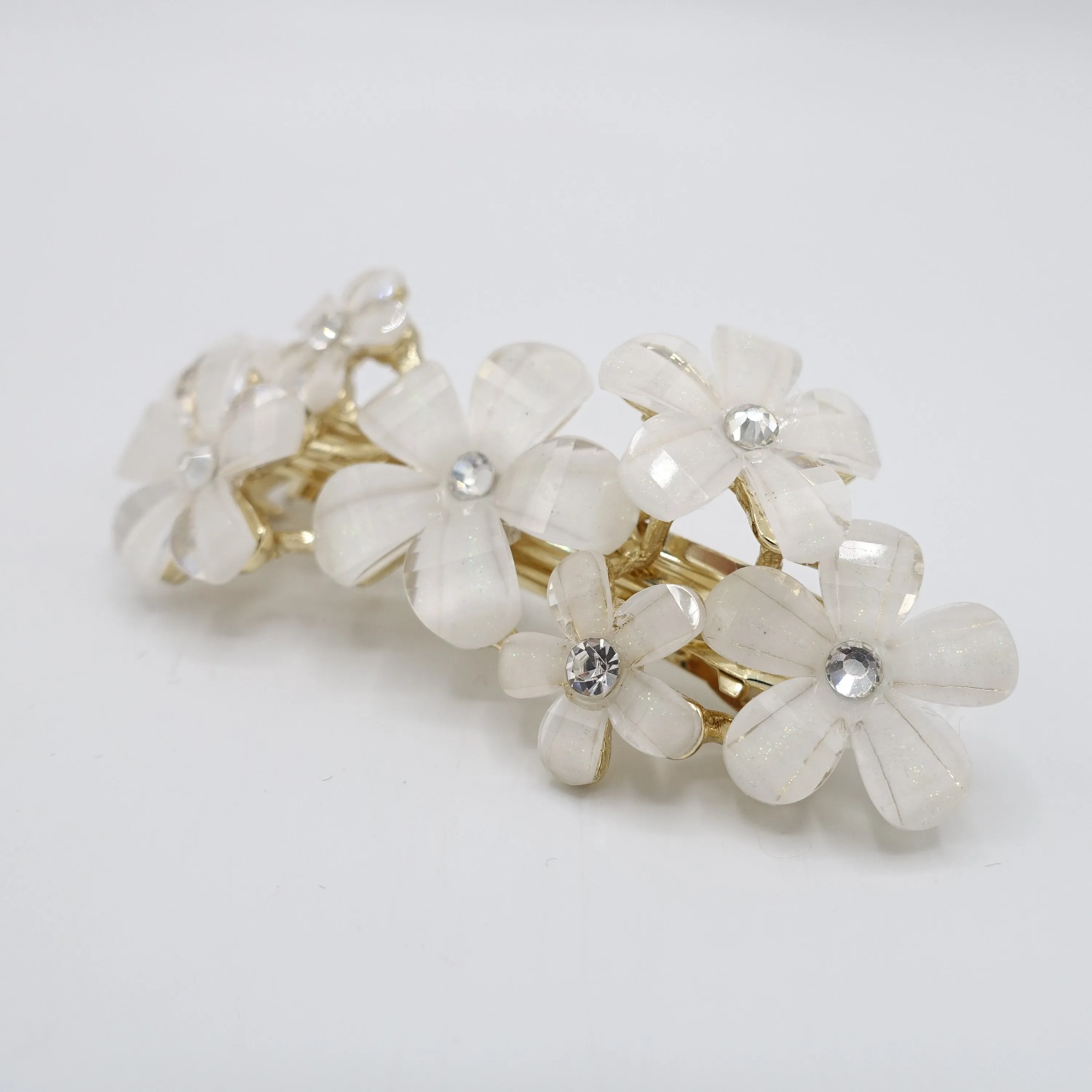 white flower hair barrette