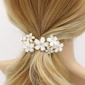 white flower hair barrette