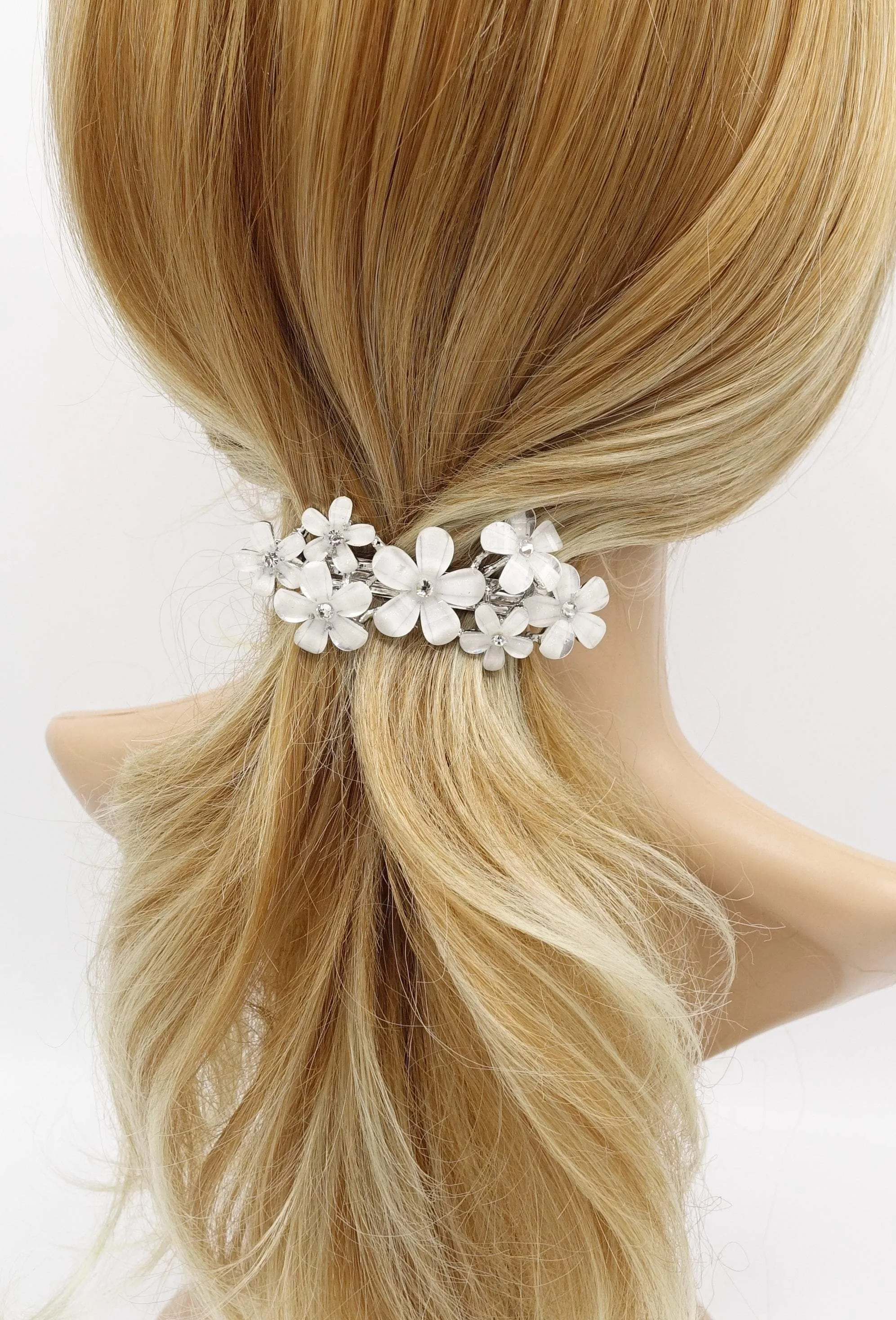 white flower hair barrette