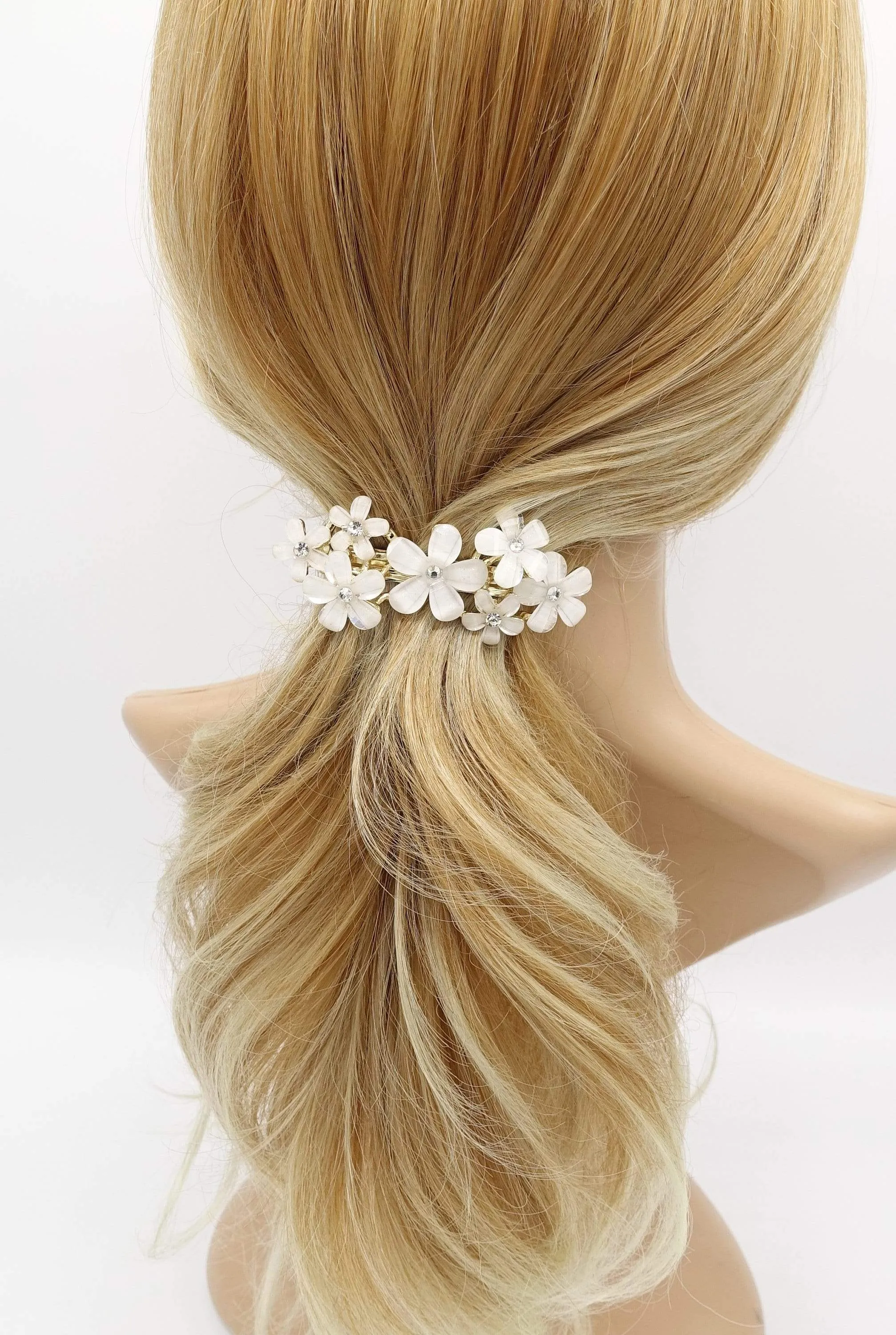 white flower hair barrette