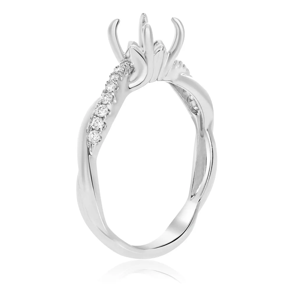 White Gold Twisted Engagement Setting