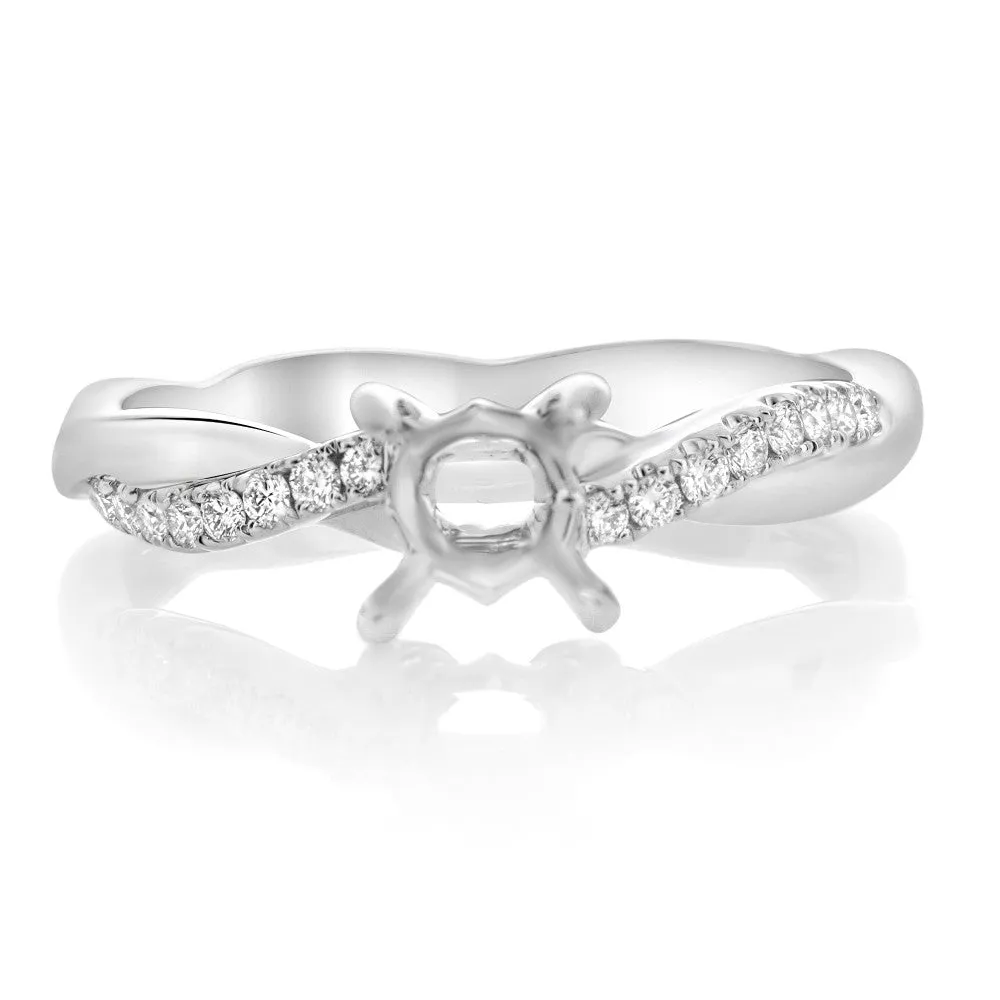 White Gold Twisted Engagement Setting