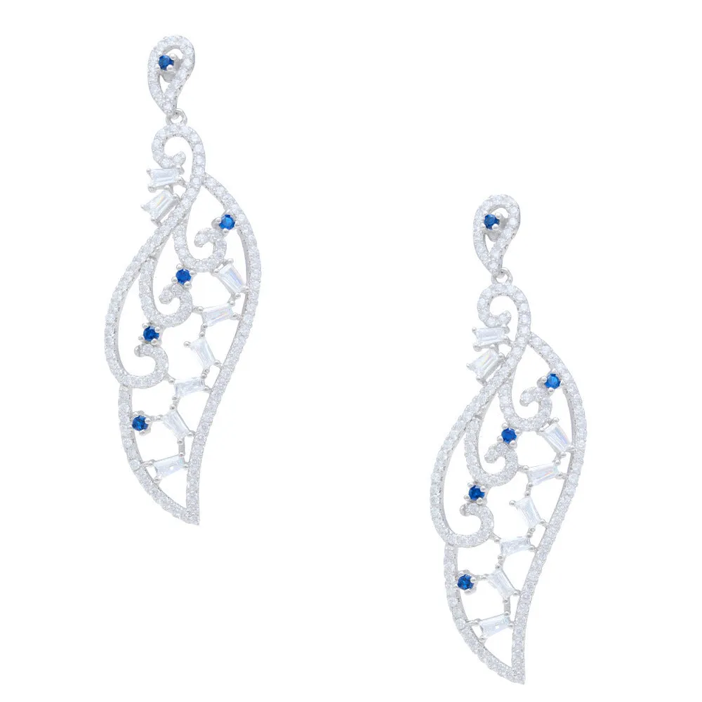 Wing Style CZ Earrings IJ15CSSER010