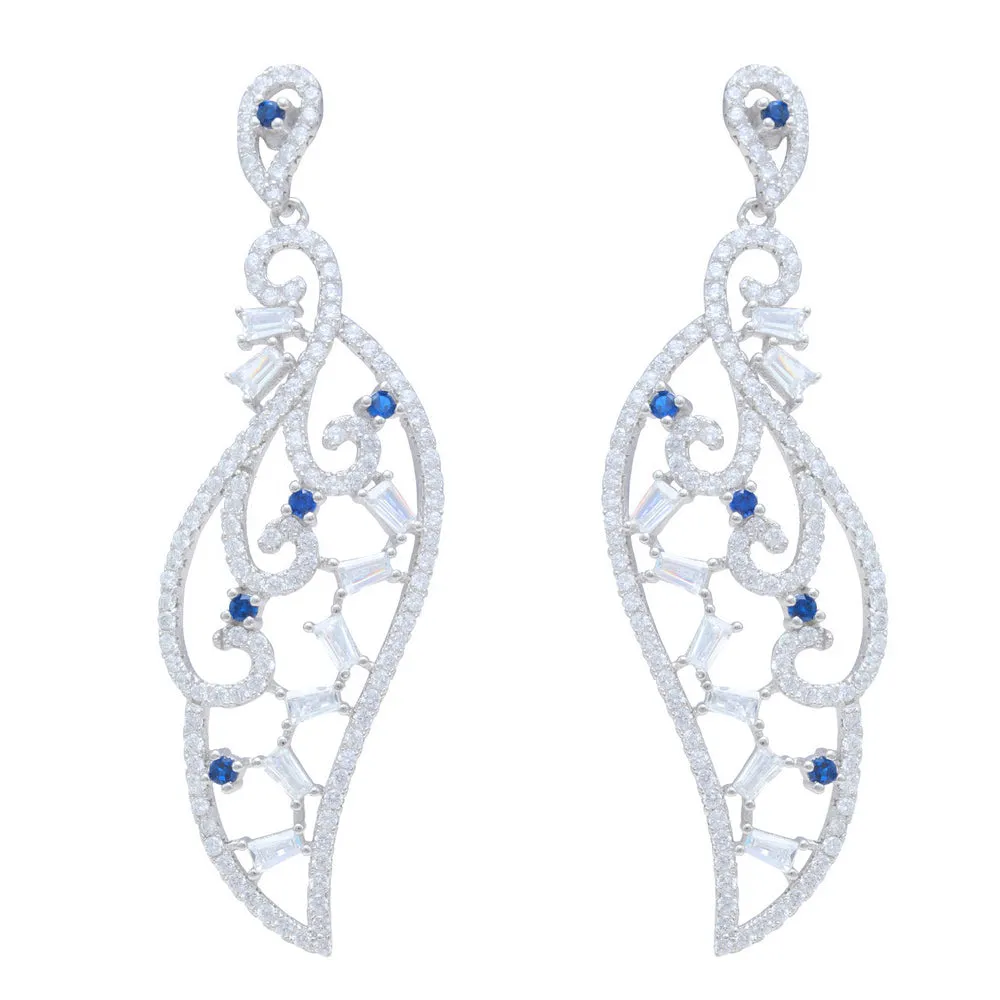 Wing Style CZ Earrings IJ15CSSER010