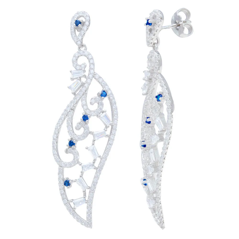 Wing Style CZ Earrings IJ15CSSER010