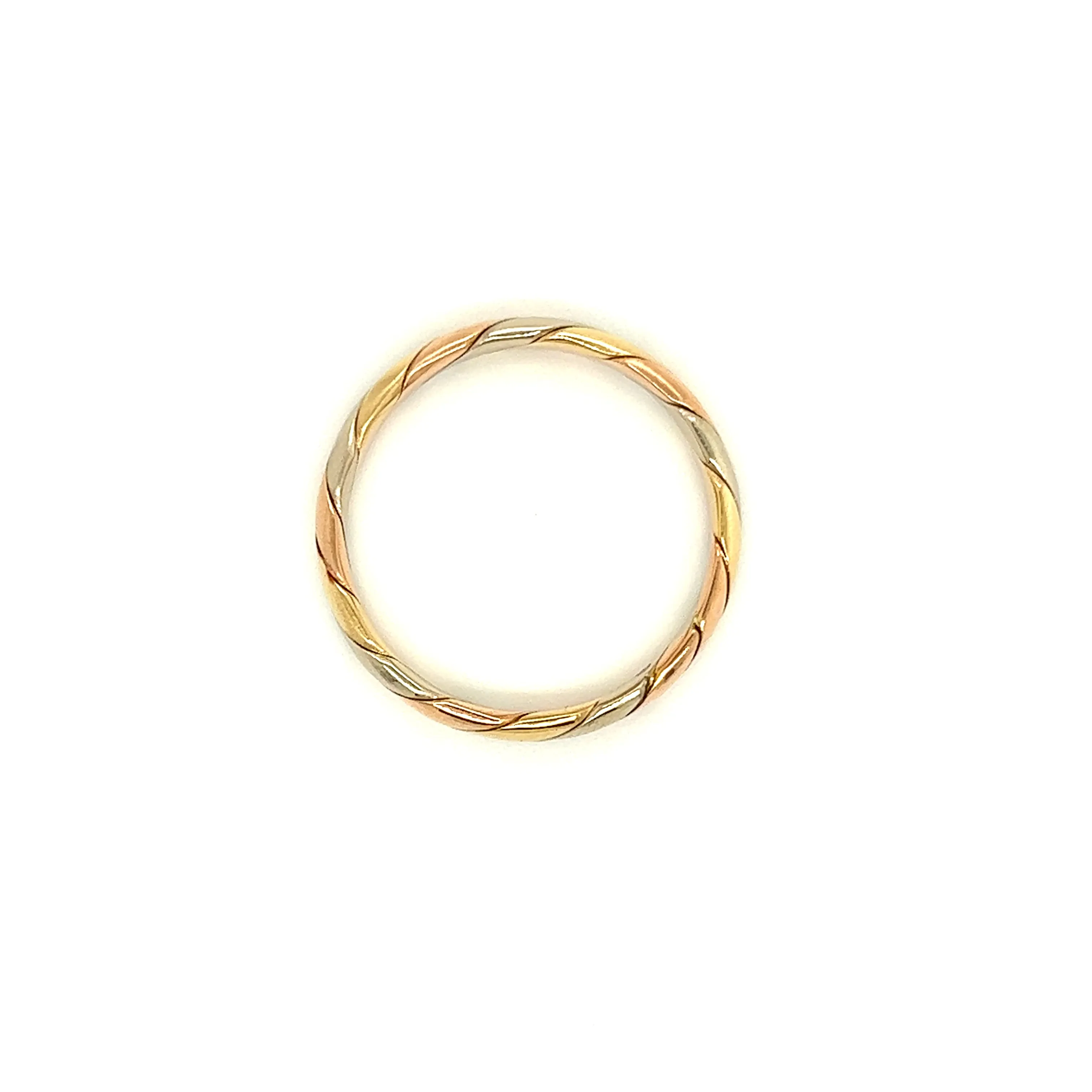 Woven 4mm Ring in 14K White and Yellow and Rose Gold