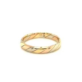 Woven 4mm Ring in 14K White and Yellow and Rose Gold