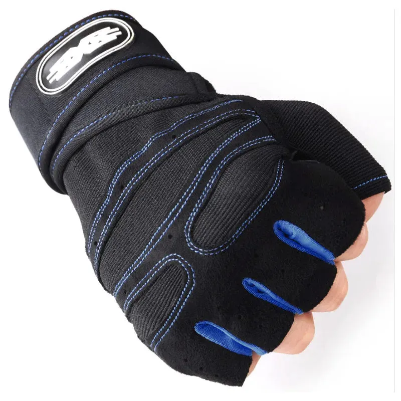 Wristband Lengthened Half Finger Gloves Wristband Training Fitness Sports Outdoor Riding Non-Slip Shockproof Men and Women Half