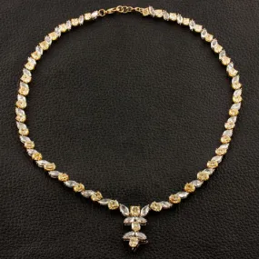 Yellow & White Diamond Necklace