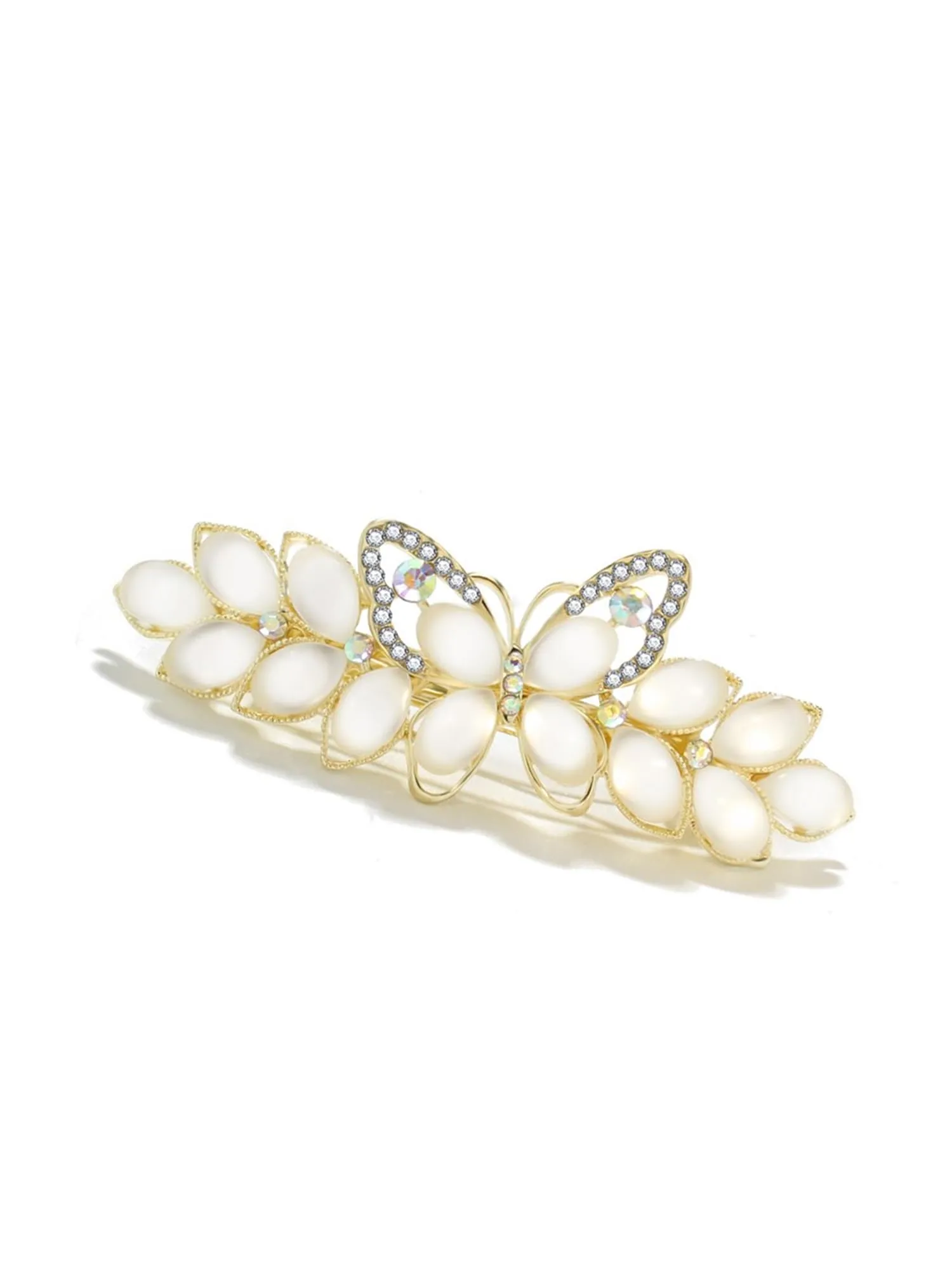 Yellow Chimes Hair Clips for Women Girls Barrette Hair Clips for Women Hair Accessories for Women Butterfly Clip for Women Opal Stone French Barrette Hair Clips for Women and Girls Gifts For Women